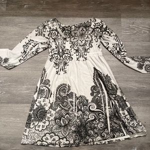 Three quarter sleeve sweater dress